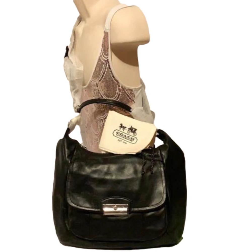 🌻COACH F22309 🌻 BLACK KRISTIN LEATHER LARGE HOBO MSRP $458